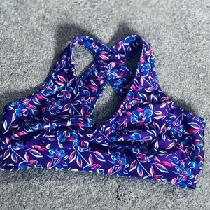Medium Floral Crisscross Sports Bra